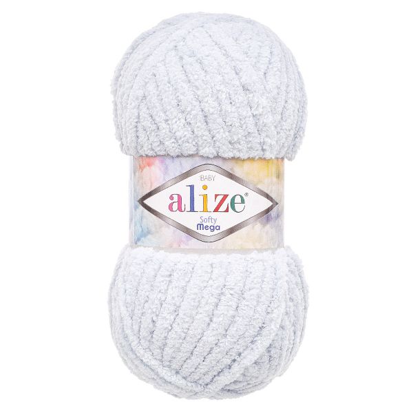 Пряжа Alize (Ализе) Softy Mega / уп.5 мот. по 100 г, 70м, 416 светло-серый