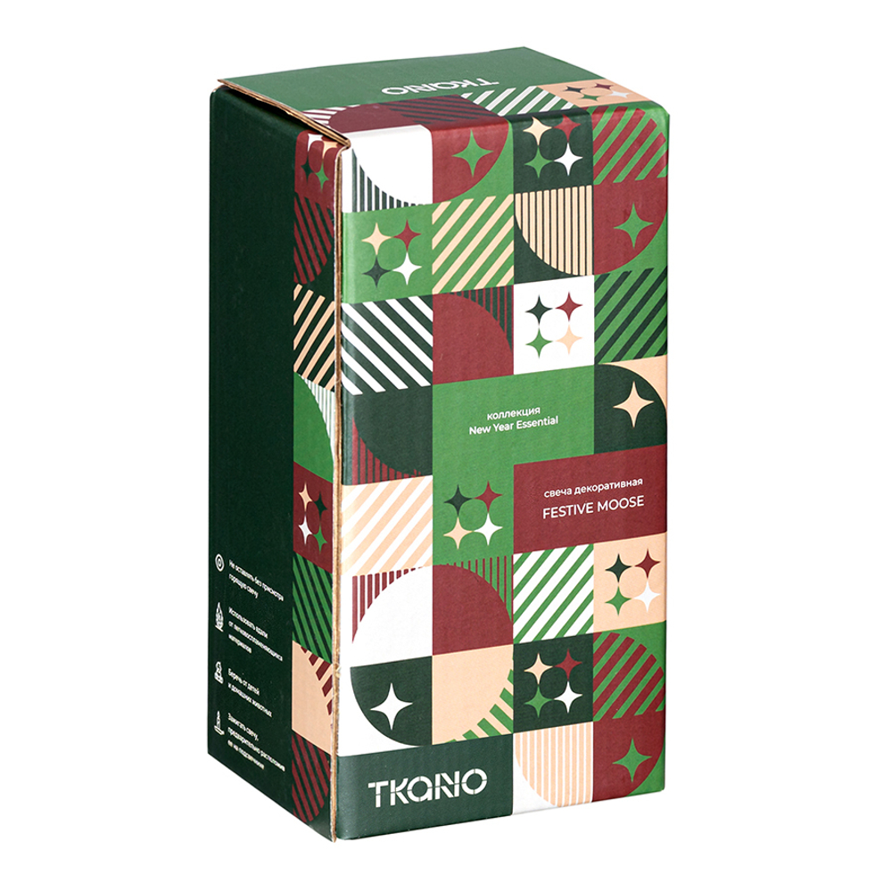 Свеча декоративная 12.3см Tkano New Year Essential Festive Moose