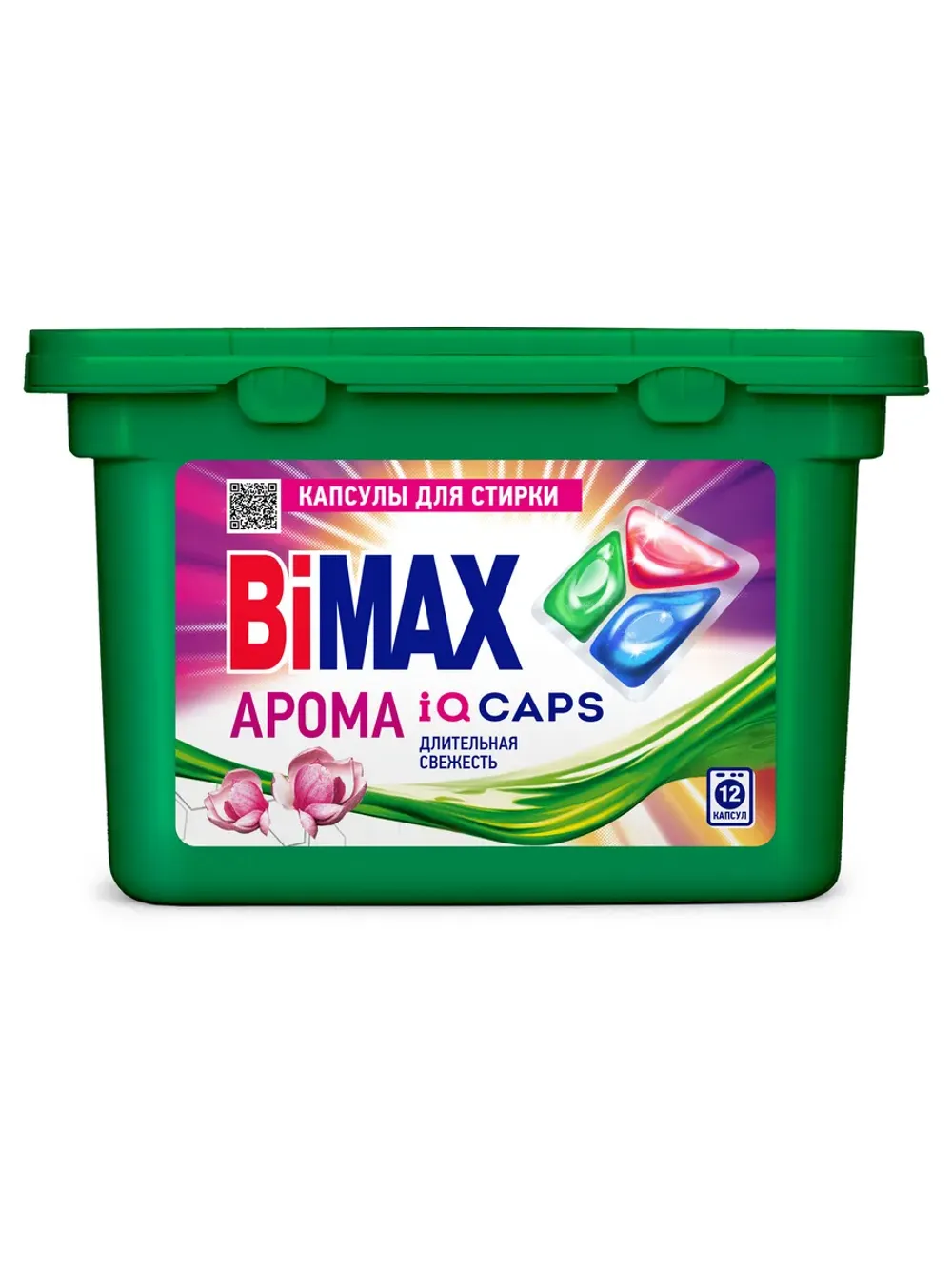 Капсулы для стирки Bimax АРОМА 12шт (пластик)