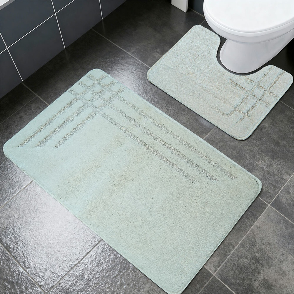 Комплект ковриков DKTX Comfort Linea 2шт 50*80/50*40см 10мм 4502 (молочный)