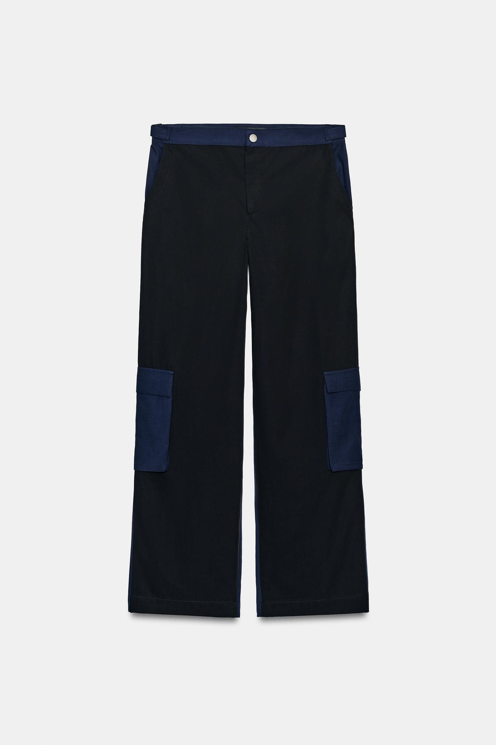 ZARA КОМБИНИРОВАННЫЕ БРЮКИ С КАРМАНАМИ — ZW COLLECTION, МОРСКОЙ СИНИЙ