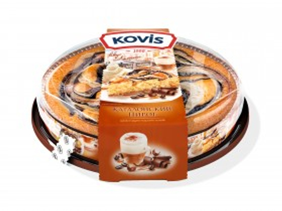 Пирог Каталонский бисквитный шоколадно-карамельный Kovis 400г (6шт)