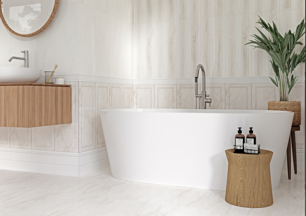 Лира беж верх 01 / Lira light beige wall 01  250х600 (1-й сорт)