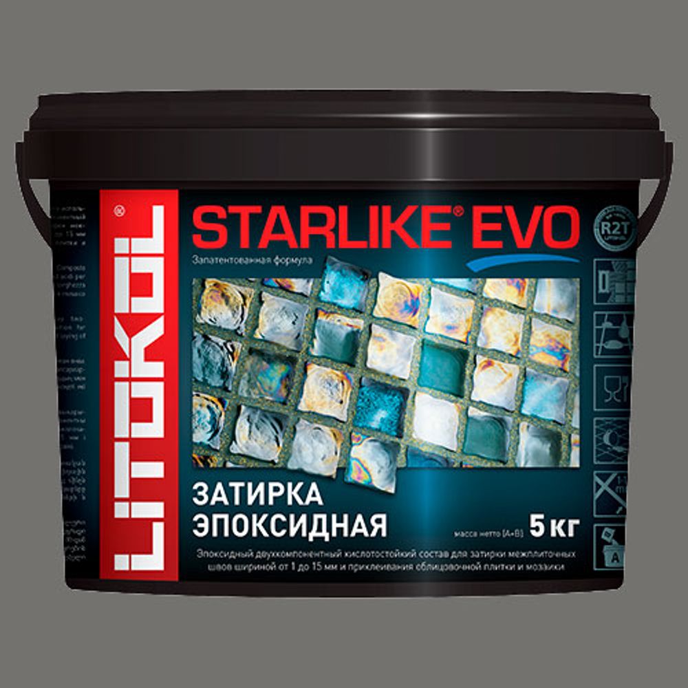 Затирка швов эпоксидная Litokol Starlike Evo S.120 Grigio Piombo, 5 кг