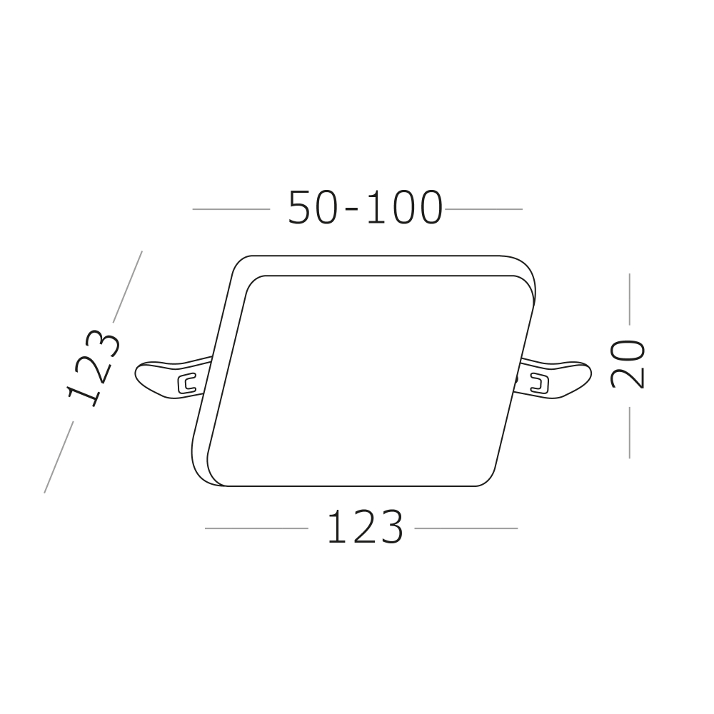ST700.048.16 Св-к встр. Белый LED 1*16W 4000K 1 380Lm Ra80 180° IP44 L123xW123xH33 85-265V