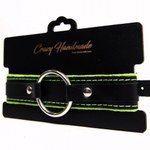Ошейник с мягкой зеленой подкладкой Crazy Handmade