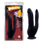 Черный анально-вагинальный фаллоимитатор Dark Magic Dual Penis - 19,5 см. (Цвет: черный)