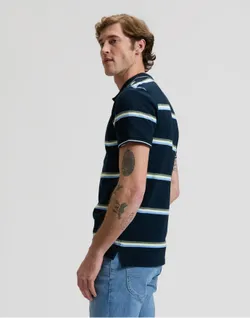Поло мужское LEE PIQUE POLO LIME ICE NAVY STRIPE