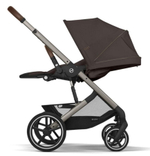 Коляска Cybex Balios S Lux TPE complete Aton S2 Hibiscus Red 3 в 1 Chocolate Brown с дождевиками