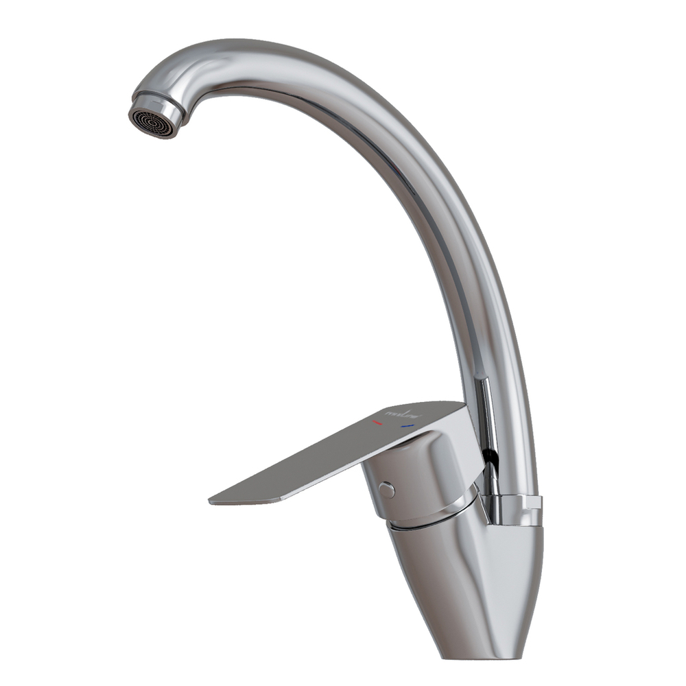 Смеситель для кухни 35k MIXLINE МЛ15-032(ML15-032)высокий излив б/отв боковая п/гайку (без подводки)