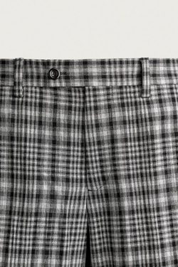 ZARA БРЮКИ FLARE FIT В КЛЕТКУ, СЕРЫЙ