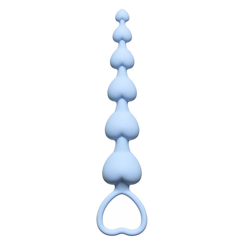 Голубая анальная цепочка 18см Lola Games First Time Heart's Beads Blue 4101-02Lola