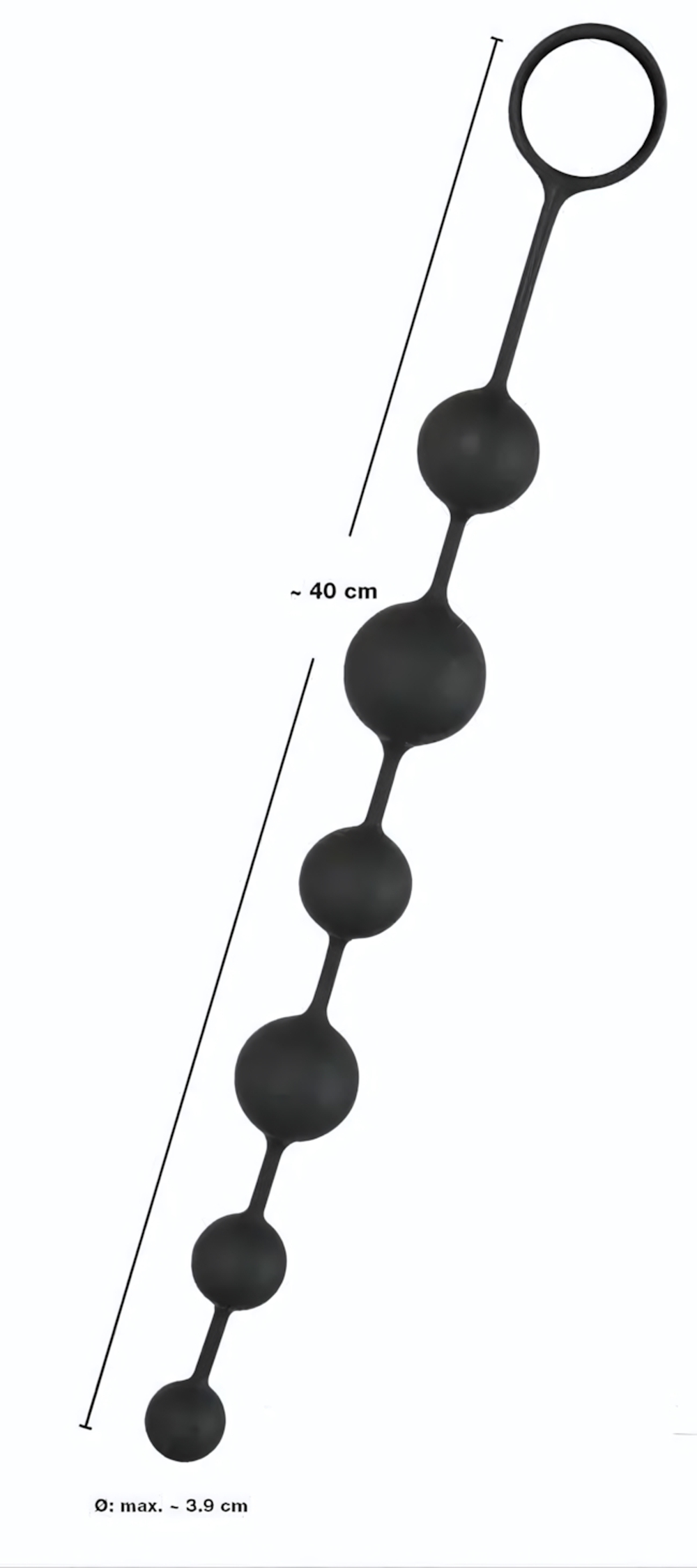 Анальная цепочка Black Velvets Anal Beads - 40 см. (Цвет: черный)