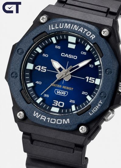 Casio MW-620H-2A General часы наручные мужские — синий циферблат, LED-подсветка и WR100