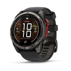 Умные часы Garmin Fenix 8 PRO, 51 мм, MicroLED, Sapphire, Carbon Gray DLC Titanium with Black/Pebble Gray Silicone Band
