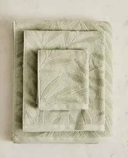 ZARA HOME ЖАККАРДОВОЕ БАННОЕ ПОЛОТЕНЦЕ, ЗЕЛЕНЫЙ