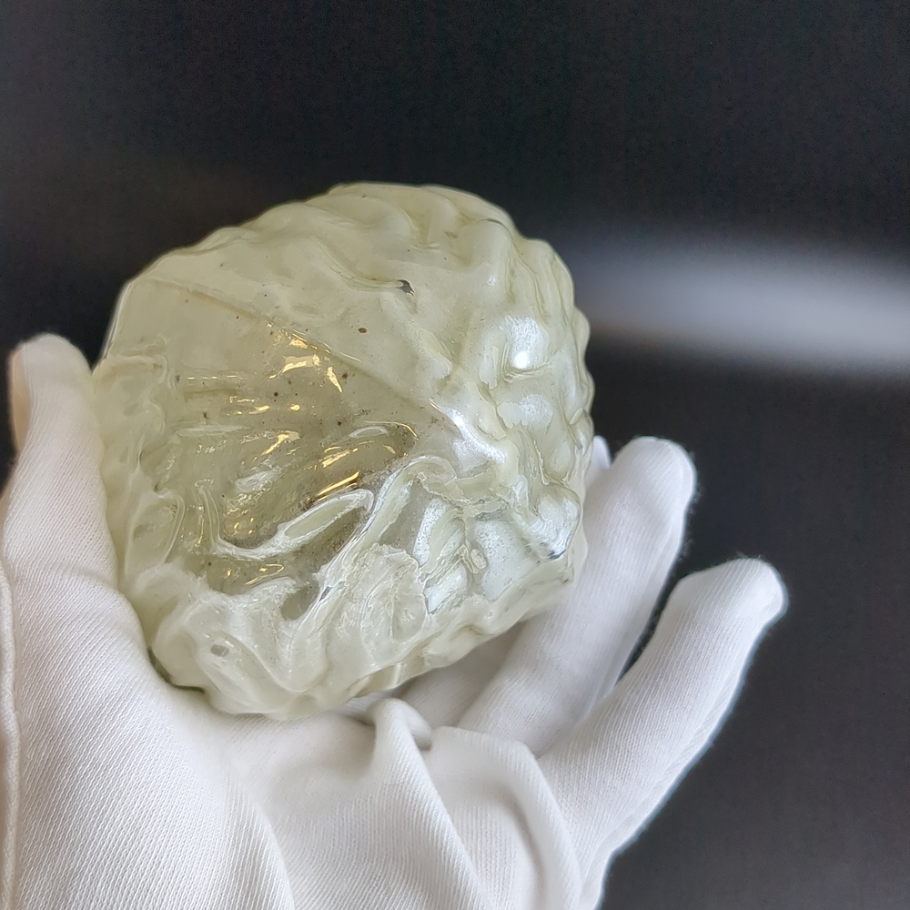 Ёлочная игрушка грецкий орех, гигантская Кремлёвская, 16.5 см, стекло, винтаж СССР 1960-1980 гг