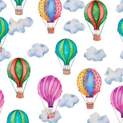 Seamless texture with balloons clouds.