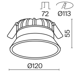 Встраиваемый светильник Technical DL055-12W3-4-6K-B