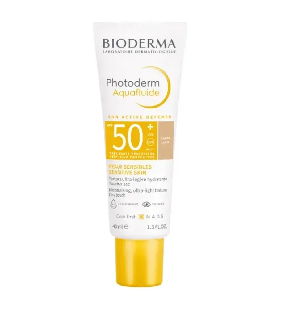 Солнцезащитный аквафдюид со светлым оттенком BIODERMA Photoderm Aquafluide SPF 50+ 40мл