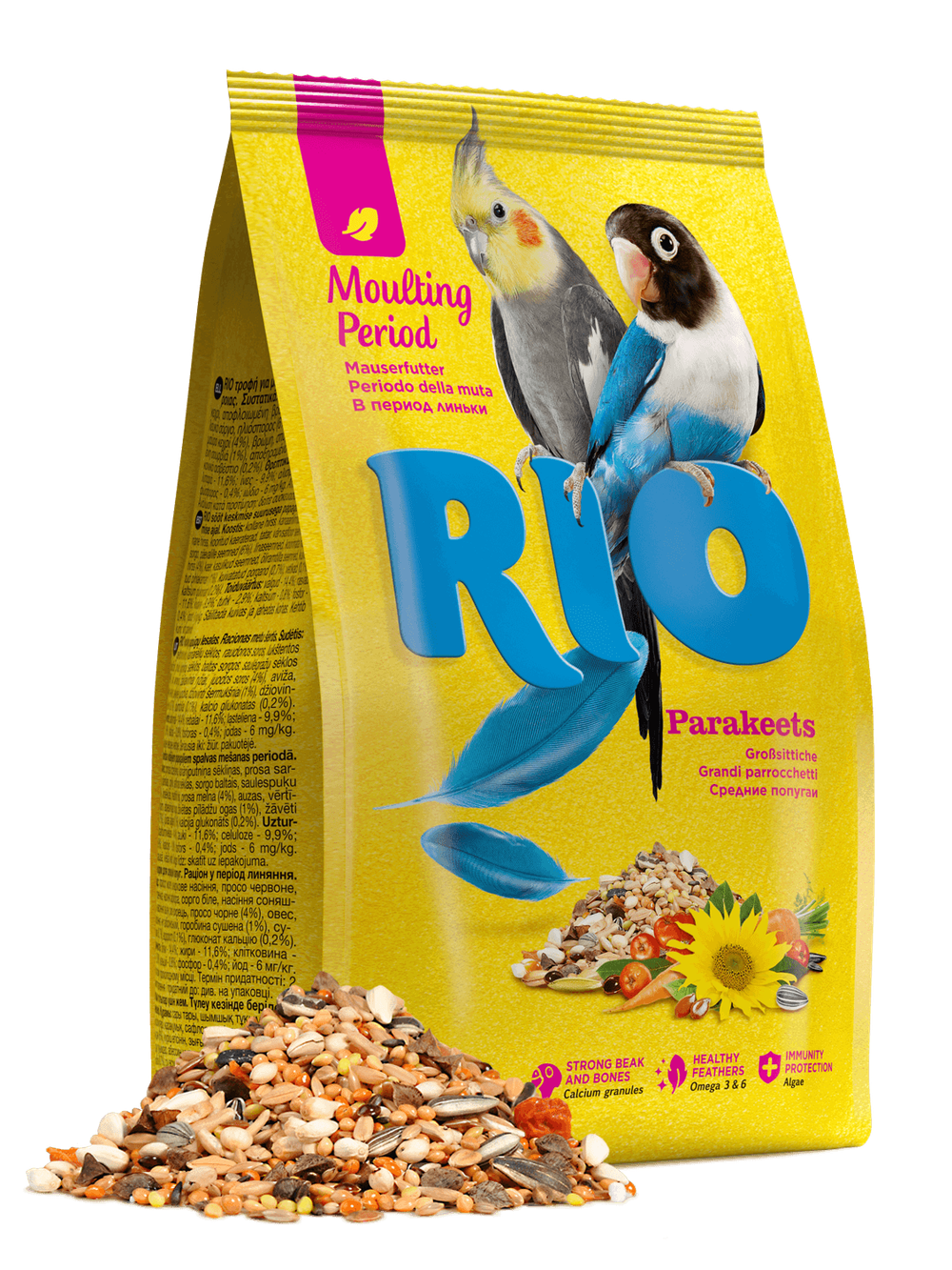 Rio 1кг Корм для средних попугаев Рацион в период линьки