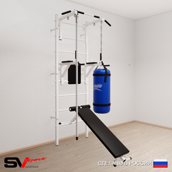 Шведская стенка Sv Sport 5802 (Турник стандарт/Брусья/Скамья/Канат/Цепь/Мешок 22кг)