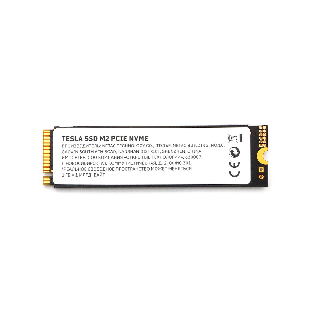 SSD ТЕСЛА (TESLA) 2Тб, M.2 2280, NVMe, Bulk, TLC, PCIe3.0, Чтение:2000мб/с, Запись:1600мб/с (SSDTSLA-2TBM2)