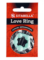 Цветное эрекционное кольцо с 5 бусинами Love Ring (Цвет: бирюзовый)