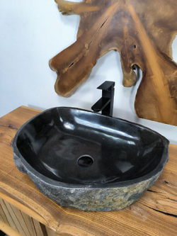 Раковина из речного камня RS-66679 57х43х15 из натурального камня