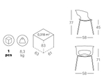 Кресло с обивкой Scab Design Miss B Pop coated steel frame, антрацит, морская волна