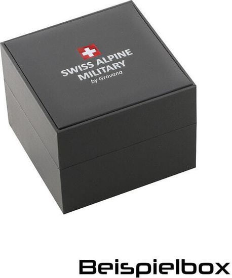 С ремешком Мужские наручные часы с синим кожаным ремешком Swiss Alpine Military 7022.1575 mens 42mm 10ATM