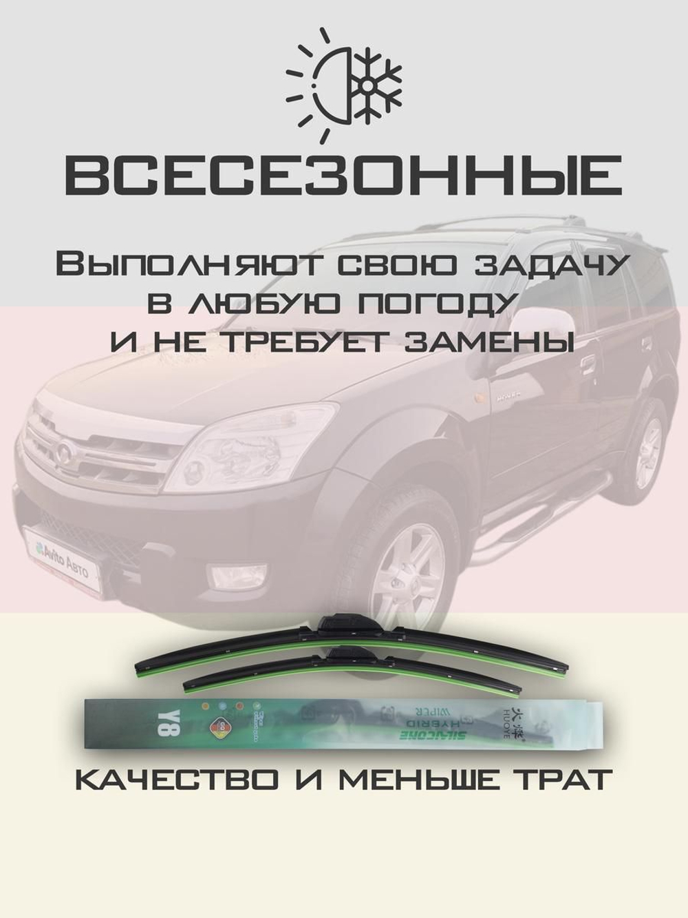 Щетки стеклоочистителя HUOYE Y8 600/400 мм на Geely GeometryAGE11 | Push button