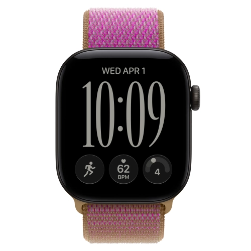 Умные часы Apple Watch Series 12 GPS, 42mm, Black Aluminum Case with Magenta Sport Loop