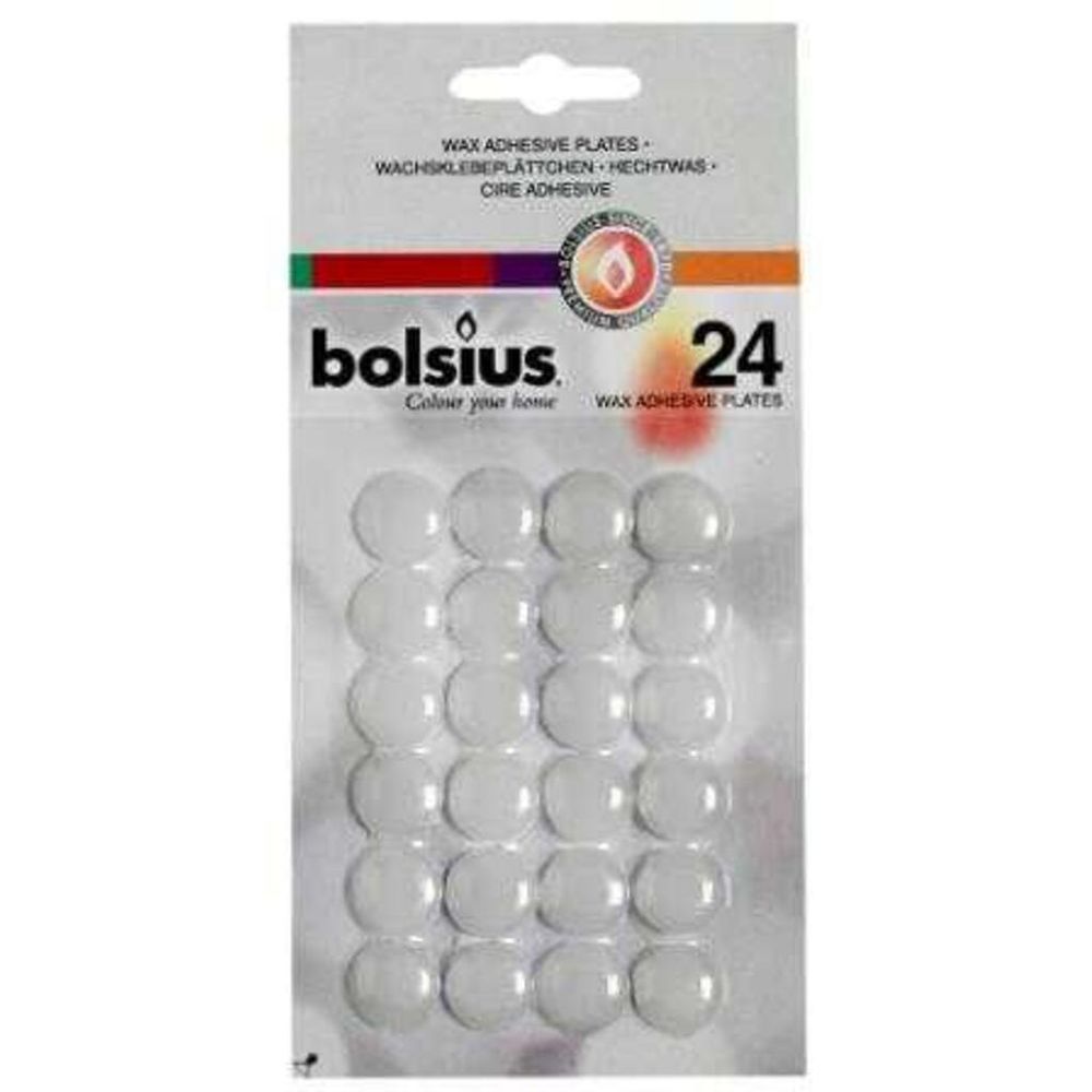 Восковые пластины для крепления свечей набор 24шт Bolsius