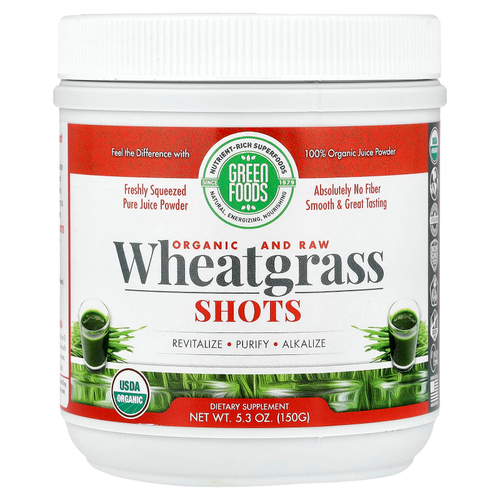 Green Foods, Органические и необработанные ростки ростков пшеницы, 150 г (5,3 унции)