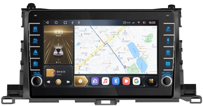 Магнитола для Toyota Highlander 3 2014-2020 - Kuberg OL-1601 (кнопки и крутилки), Android 12, Быстрая, CarPlay, 4G SIM-слот