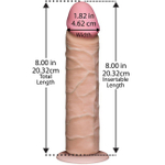 Фаллос The Realistic Cock 8''(насадка к страпон-трусикам) вторая кожа (Цвет: телесный)