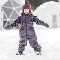 Шлем зимний из смесовой шерсти с помпоном "Слива"