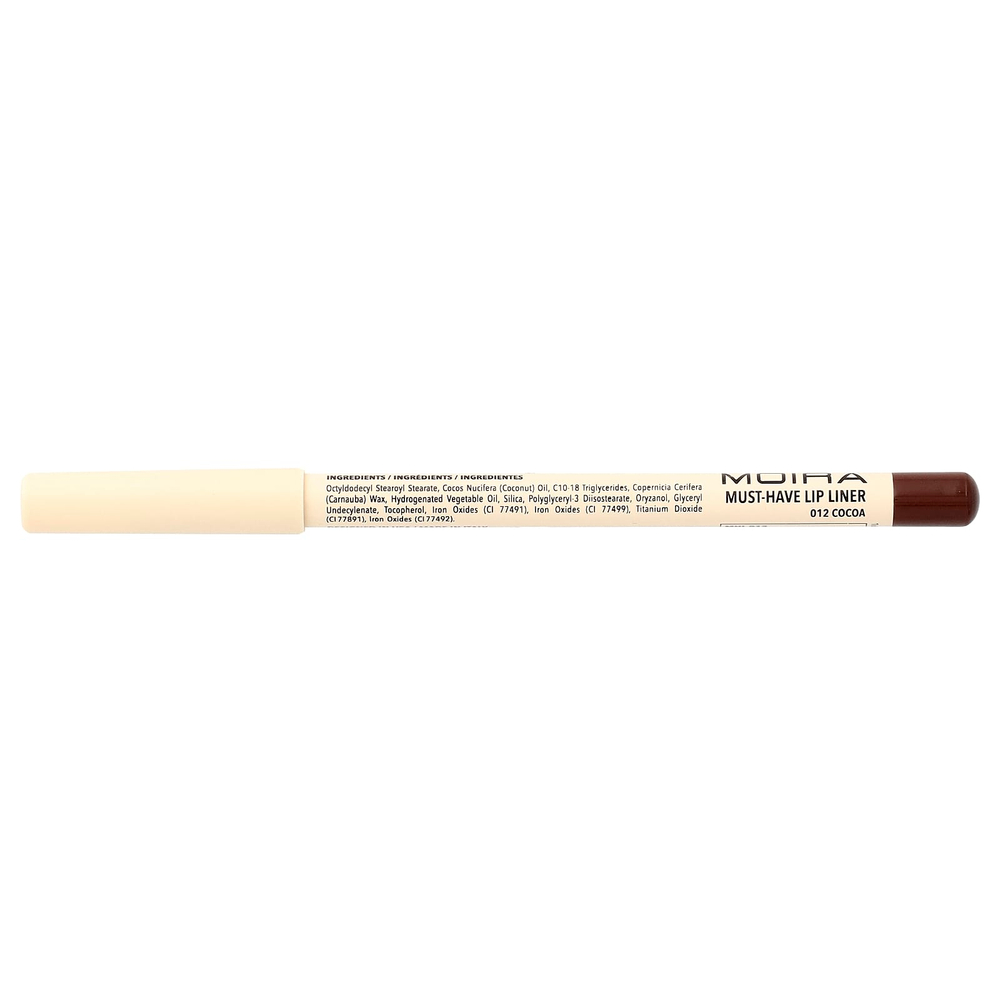 Moira Beauty, незаменимый карандаш для губ, оттенок 012 какао, 1,1 г (0,04 унции)
