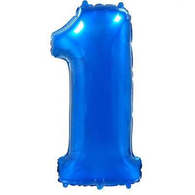Шар фольга Цифра 1 Blue Синий 102 см с гелием