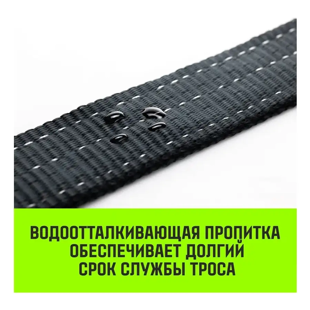 Буксировочный динамический трос PROFESSIONAL 18 т, 8 м, 2 петли HITCH SZ071513