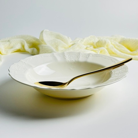 Lenardi 225-060 Набор из 6 глубоких тарелок 23х5см MARIA CREAM в под.уп.(х4)Костяной фарфор