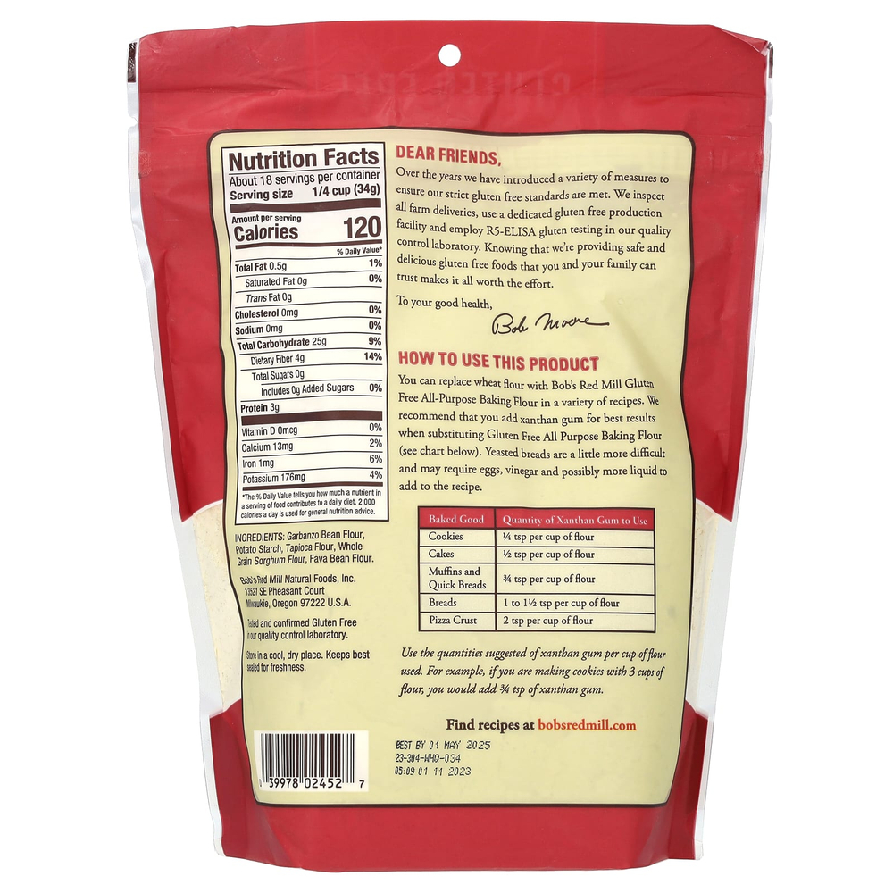 Bob's Red Mill, универсальная мука для выпечки, безглютеновая, 624 г (22 унции)
