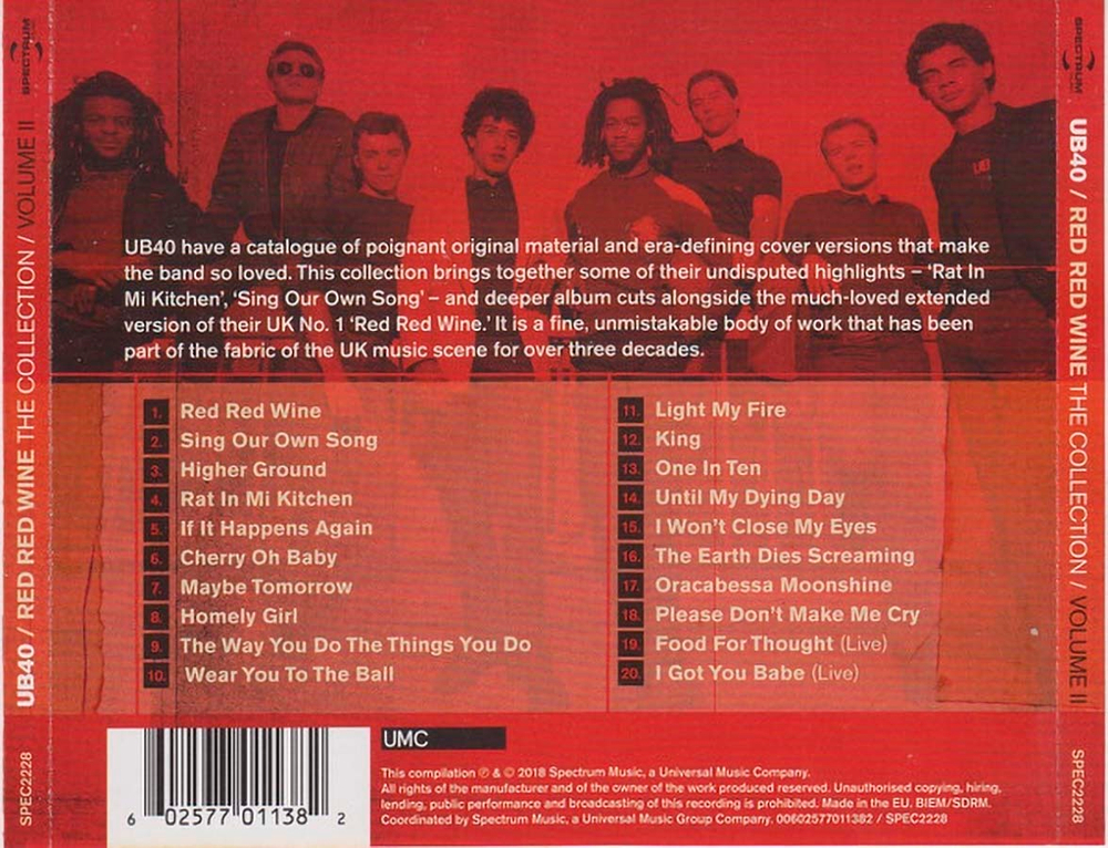 UB40 / Red Red Wine – The Collection (Volume II)(CD)