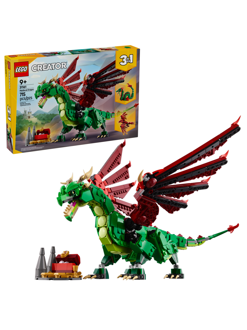 Конструктор Лего Креатор Средневековый дракон 3‑в‑1 | LEGO Creator 3‑in‑1 Medieval Dragon 31161 — 715 деталей (9+)