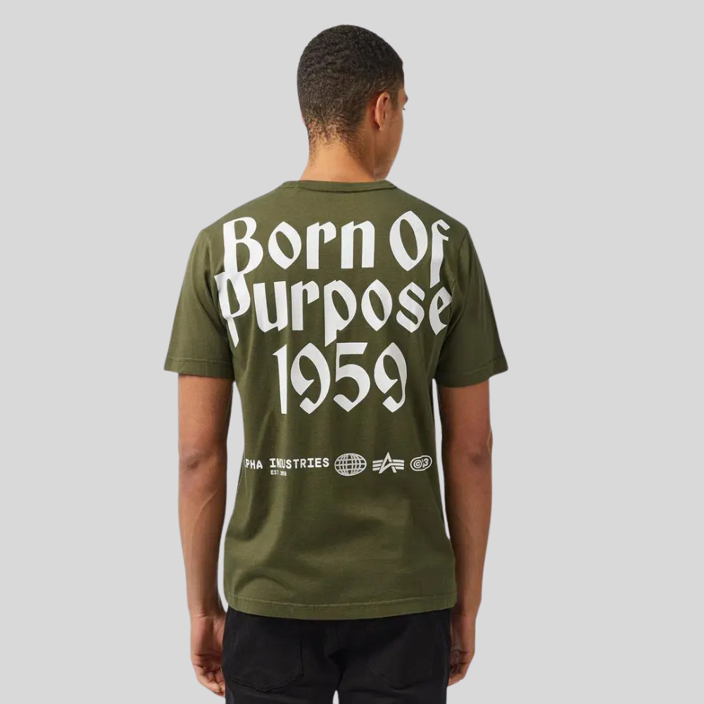 Футболка Alpha Industries Born Of Purpose Tee Olive (Зеленый)