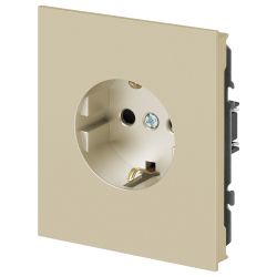 Розетка ЭРА Arktik 16-2102-04 с заземлением 2P+E Schuko со шторками 16А-250В шампань | Эра Arktik