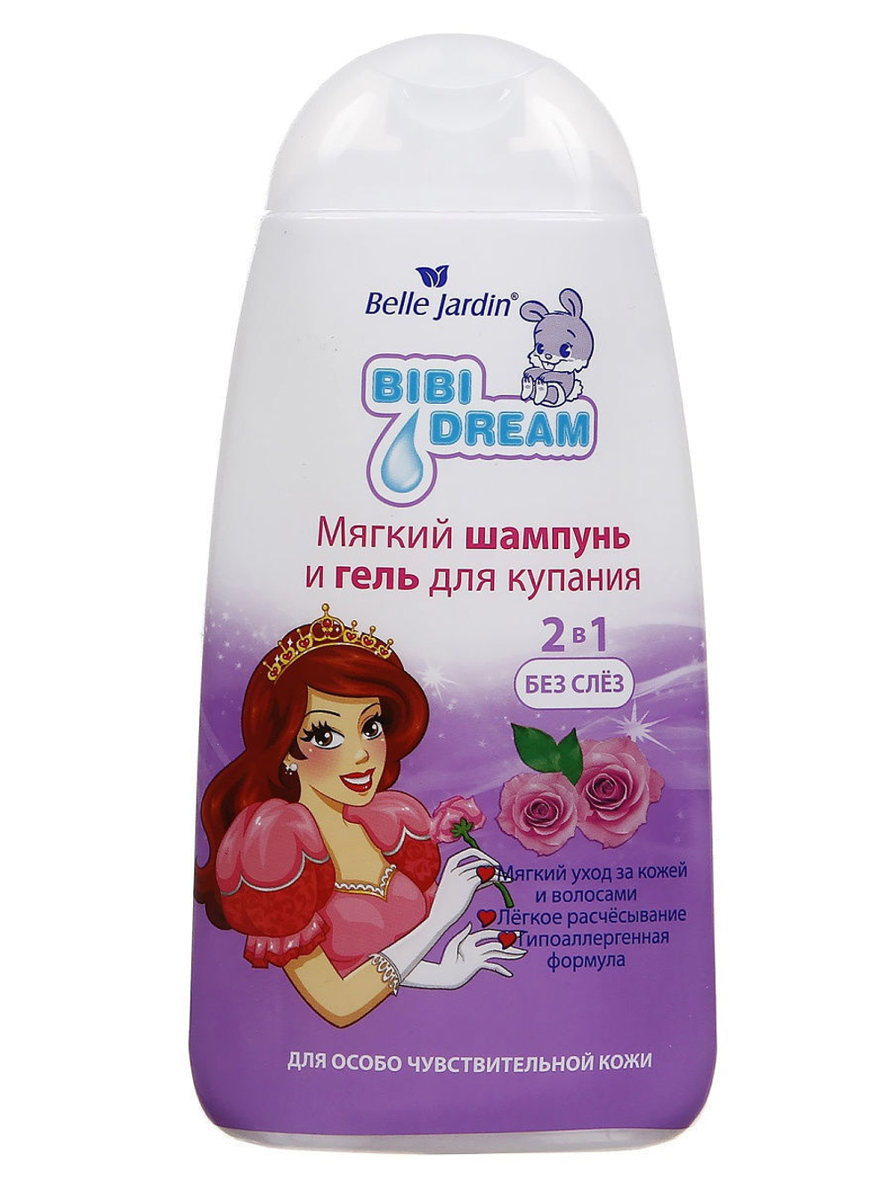 B.J. Bibi Dream Mягкий шампунь и гель/д/купания 2в1 БЕЛЛЬ Экстр Календулы+минд/масло 300 мл*18 роза