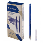 Ручка гелевая Alingar, "Cristal", 0,5 мм, синяя, игольчатый наконечник, круглый, пластиковый корпус, в уп. 12 шт., карт. уп.