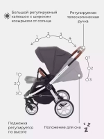 Коляска детская "FLEX" (2в1) RA070 Moon Grey